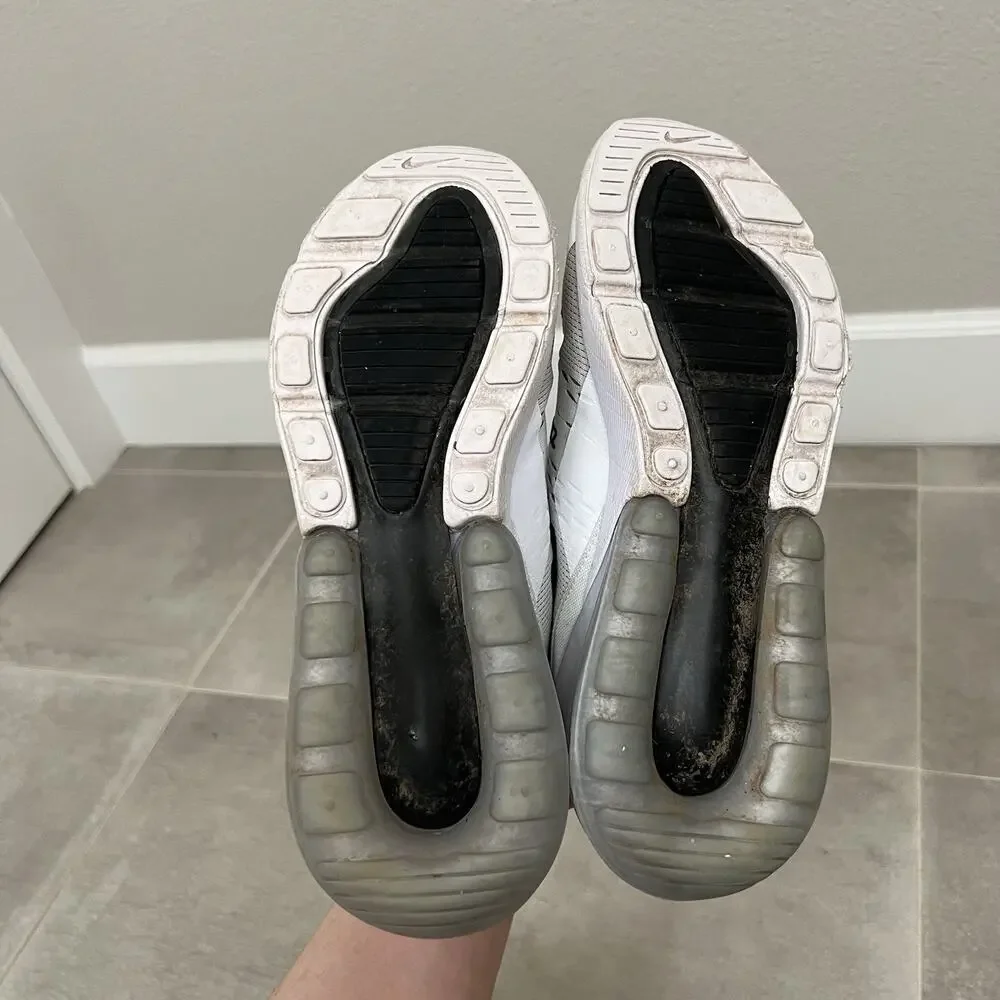 Nike Air Max 270 Womens 8 White Athletic Sneakers Low Top Shoes AH6789-100 2020